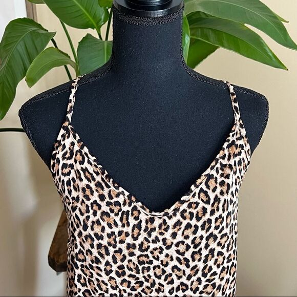 Leopard Midi Slip Dress - Picture 2 of 10